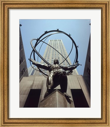 Framed Atlas Statue Rockefeller Center, NYC Print