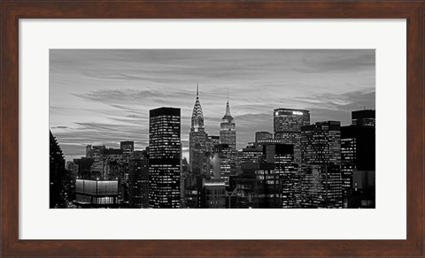 Framed Midtown Manhattan BW Print