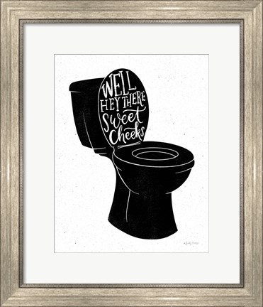 Framed Bathroom Puns IV Black Print