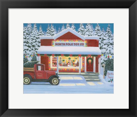 Framed Holiday Moments II North Pole Print