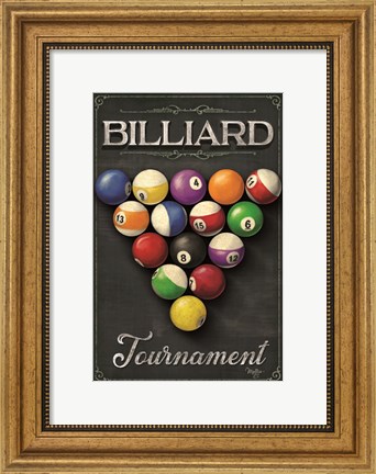 Framed Billiards Tournament Print