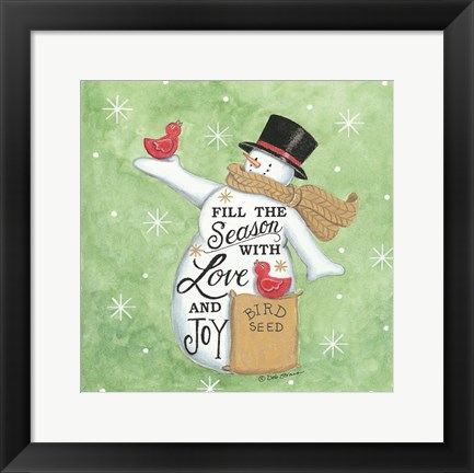 Framed Fill the Season Snowman Print