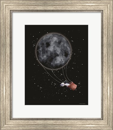 Framed Moon Hot Air Balloon Print
