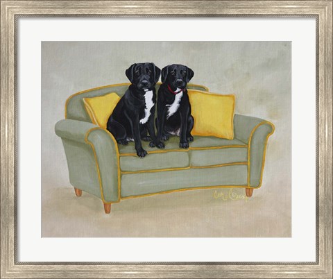 Framed Labs on Green Print