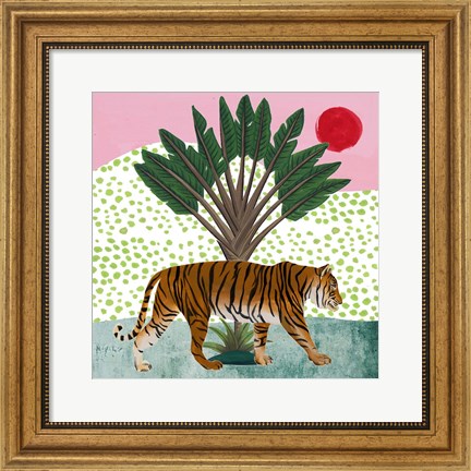 Framed Tiger at Sunrise I Print