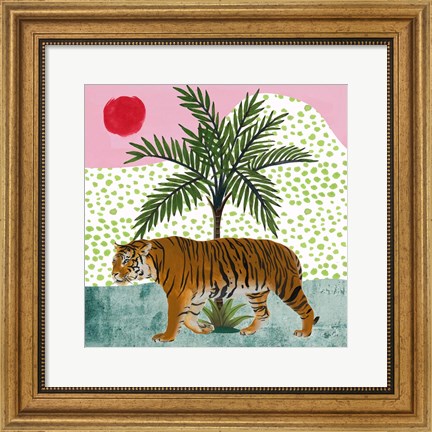 Framed Tiger at Sunrise II Print