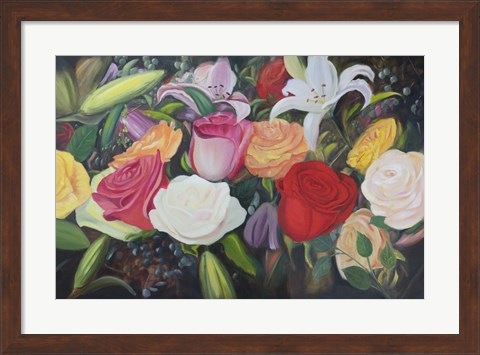Framed Floral Abundance I Print