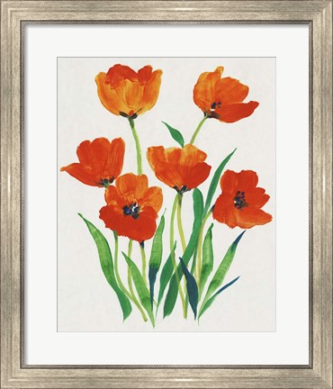 Framed Red Tulips in Bloom I Print