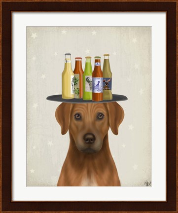 Framed Rhodesian Ridgeback Beer Lover Print