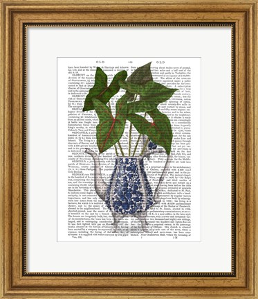 Framed Chinoiserie Vase 4, With Plant Book Print Print