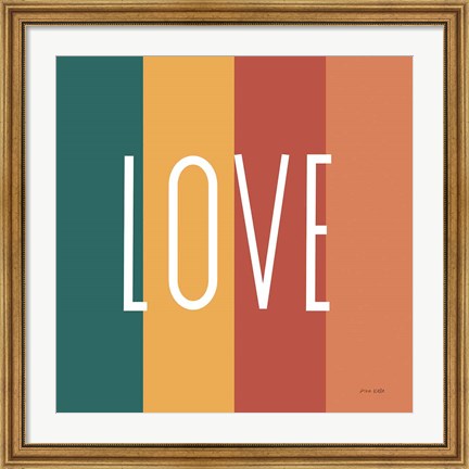 Framed Love Rainbow Retro Print
