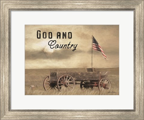 Framed God and Country Print
