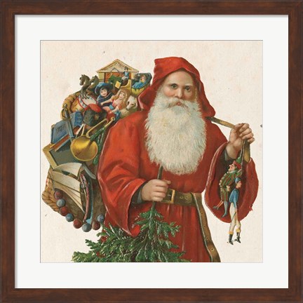 Framed Victorian Santa III Print