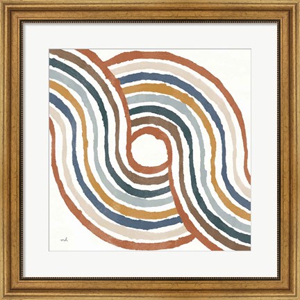 Framed Rainbow Road II Thick Lines Print