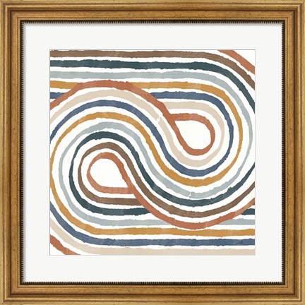Framed Rainbow Road I Thick Lines Print