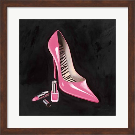 Framed Pink Shoe I Crop Print