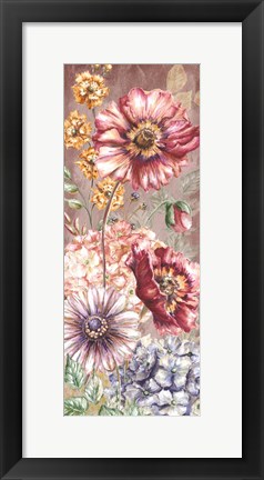 Framed Wildflower Medley Panel Gold I Print