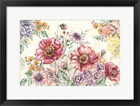 Framed Wildflower Medley Landscape Print
