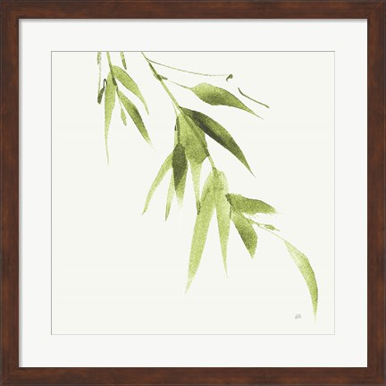 Framed Bamboo VI Green Print