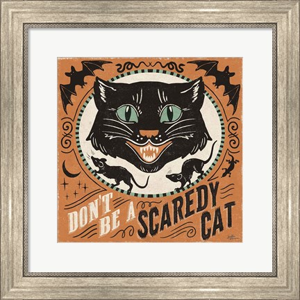 Framed Scaredy Cats III Print