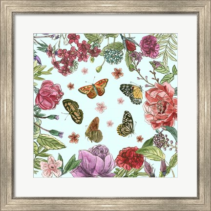 Framed Circular Butterfly II Print
