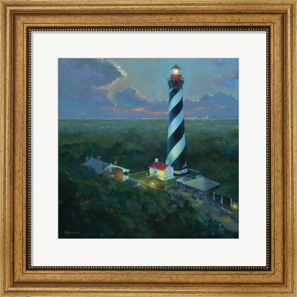 Framed St. Augustine Lighthouse Aloft Print