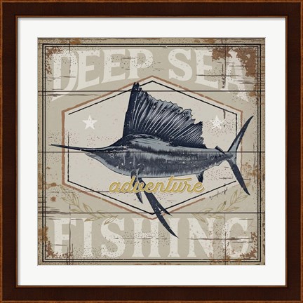 Framed Deep Sea Fishing Print