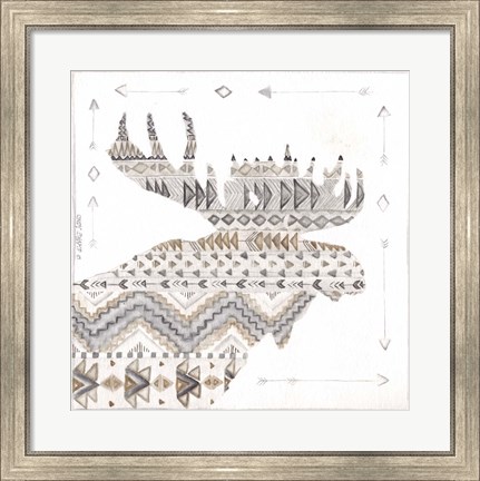 Framed Patterned Moose Print