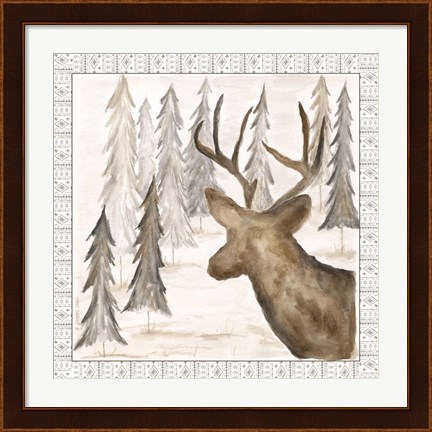Framed Deer w/ Border Print