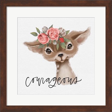 Framed Courageous Deer Print