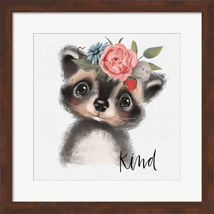 Framed Kind Raccoon Print