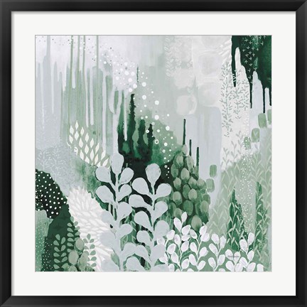 Framed Light Green Forest II Print