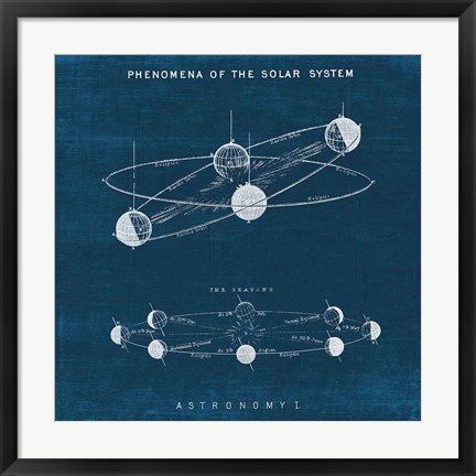 Framed Solar System Blueprint I Print