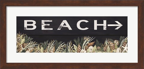 Framed Beach Sign Print