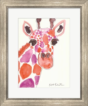 Framed Giraffe Named Liz Print