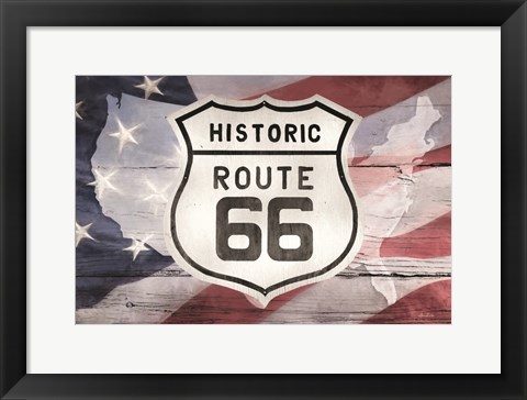 Framed Patriotic Route 66 Print