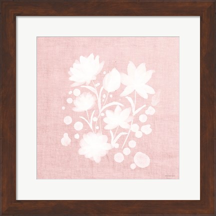 Framed Pink Flower Bunch I Print