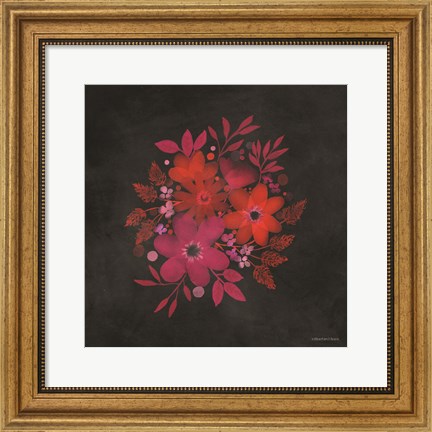 Framed Red and Magenta Flowers Print