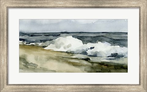 Framed Loose Watercolor Waves II Print