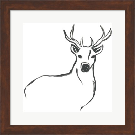 Framed Minimal Deer II Print