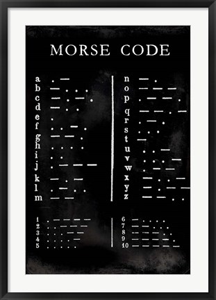 Framed Morse Code Chart Print