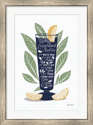 Framed Fruity Cocktails II Navy Print