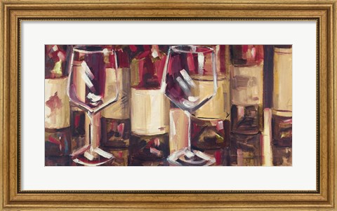 Framed Red Wine with Dinner Print