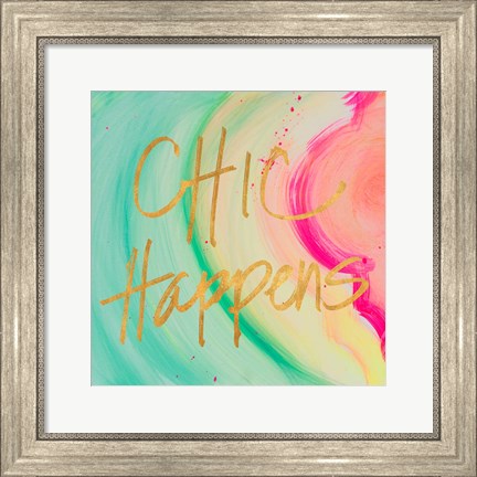 Framed Chic Glitter I Print