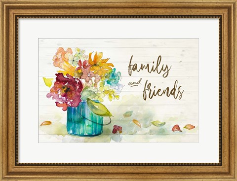 Framed Flower Burst Family and Friends Print