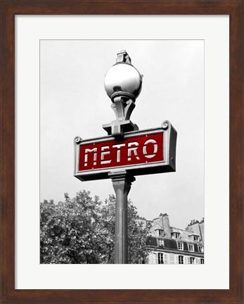 Framed Metro in Paris (Red) Print