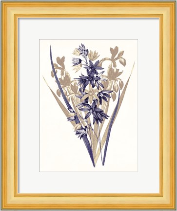 Framed Indigo Flowers Three Print