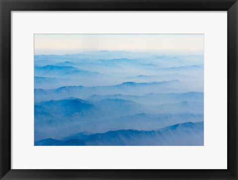 Framed Aerial View of Mountain, South Asia Print