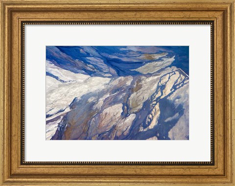 Framed Aerial view of Highland Lakes on Atacama Desert, Chile Print
