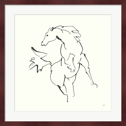 Framed Line Horse VIII Print
